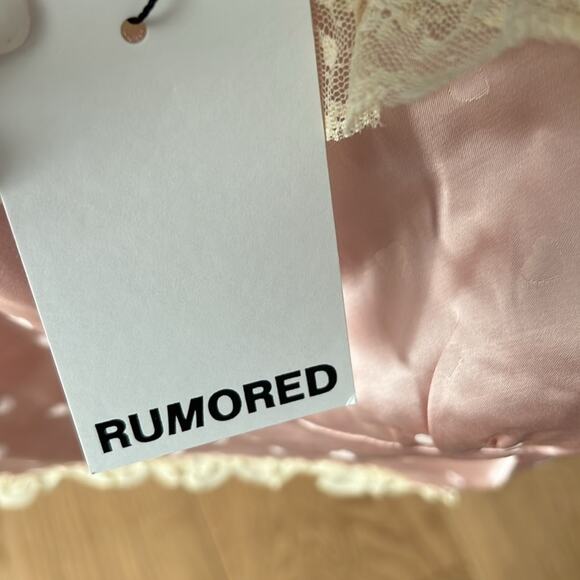 Rumored Pink and Cream Lace Trim Cami Top - Picture 7 of 10